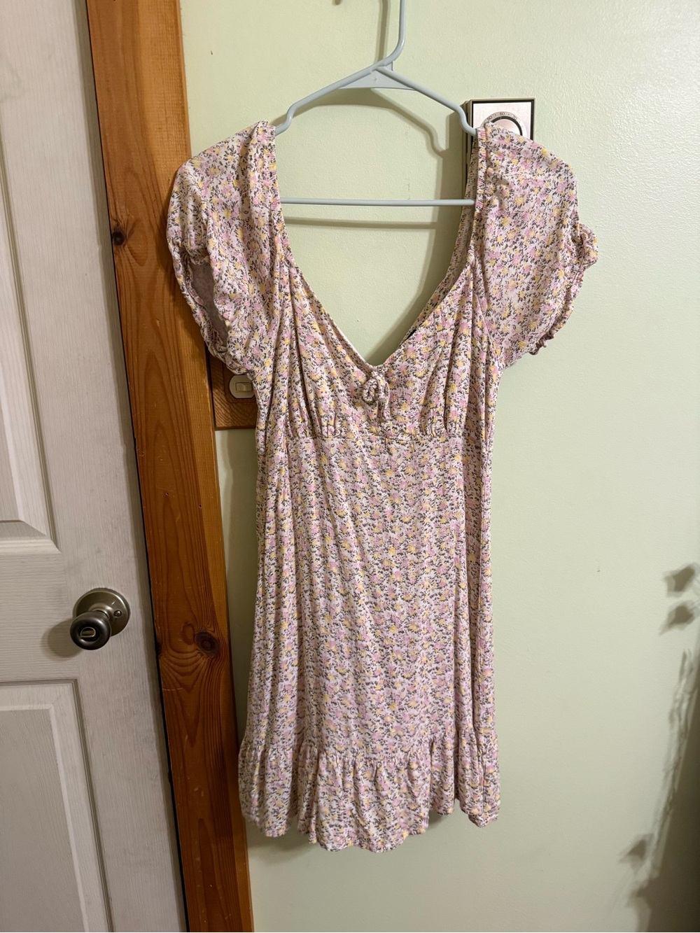 wild fable Petite Floral Tie-Front Mini Dress in Light Pink